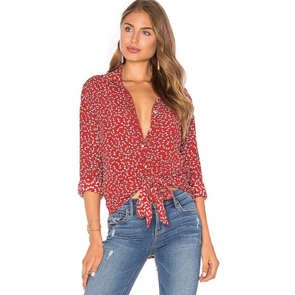 Faithfull the Brand Tops - Faithful the Brand Hosk Top PinUp Bow Print Shirt8